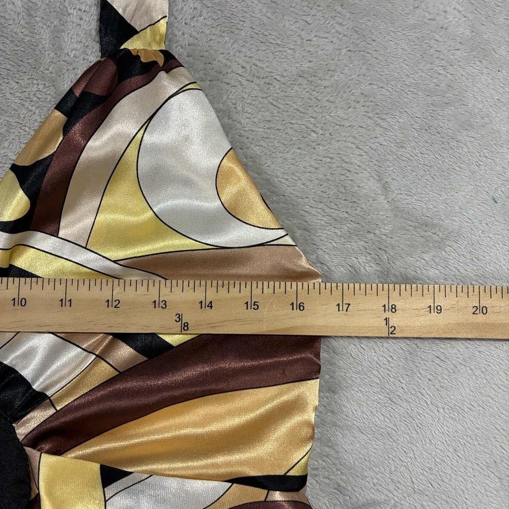 VTG Y2K Baby Phat Babydoll Halter Maxi Dress Juniors 11 Psychedelic 70s Revival - Picture 7 of 16